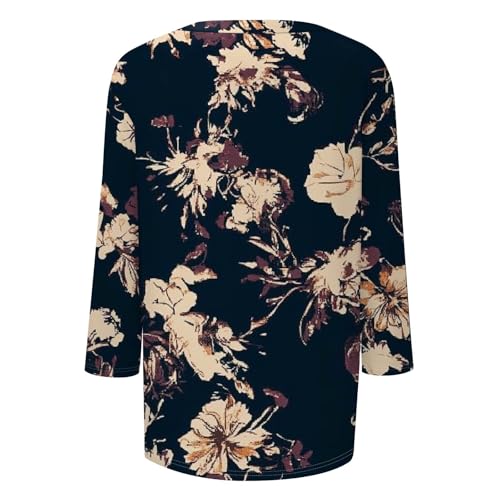 HTHLVMD Womens 3/4 Length Sleeve Tunic Tops Summer Fall Outfits 2025 Three Quarter Sleeve Casual V Neck T Shirts for Women