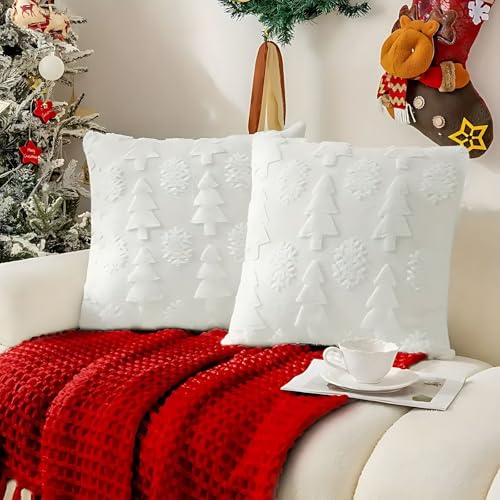 QKTYB Kissenbezug Weihnachten Set Aus 2, Weihnachtskissenbezug...