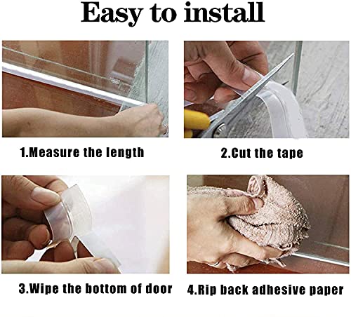 Image of Roktry Feet Silicone Seal Strip, Door Weather Stripping Window Seal, Weatherproof Soundproof Self Adhesive Door Strip Bottom, Window Draft Stopper for Doors Windows and Shower Glass Gaps