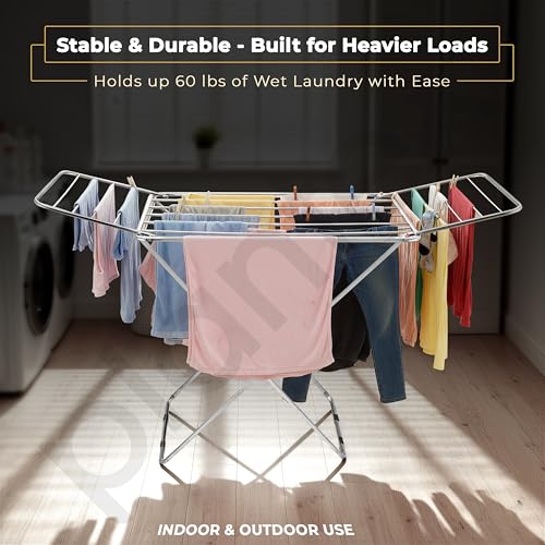 Image of Plantex Cloth Dryer Stand /Stainless Steel Dry Clothes Stand /Foldable Dry Clothes Stand /Steel Cloth Stand - Pack of 1 (Chrome)