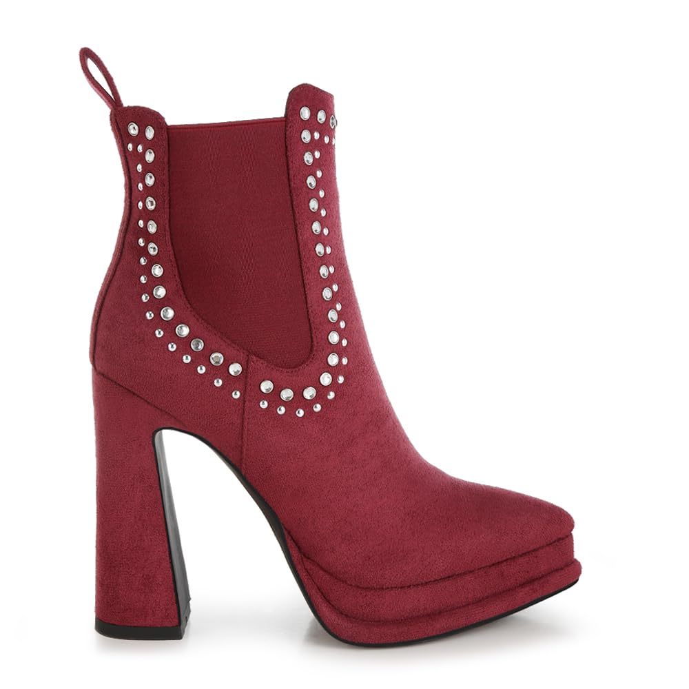 London Rag Dalton Studs Embellished High Ankle Boots