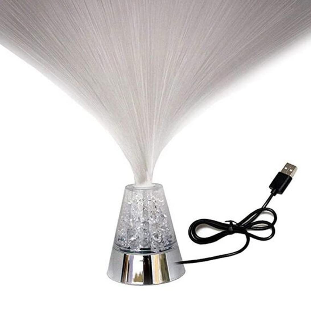Hperu Colour Changing Fibre Optic lamp Fibre Optic Lamp LED Color Changing Night Light Mood Relaxing Light with USB Cable (No Battery)