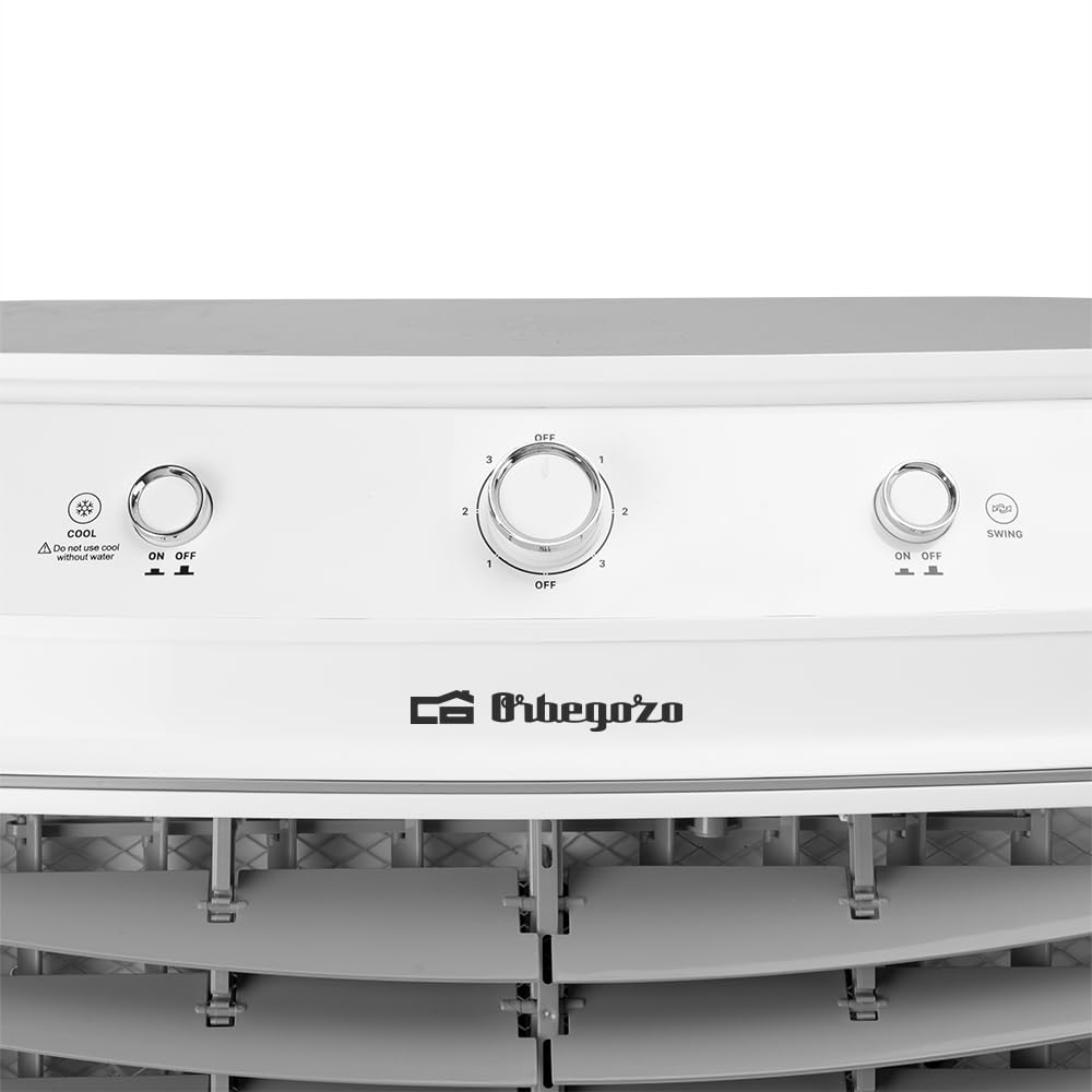 Orbegozo Climatizador AIR 5060 Evaporativo Purificador 350 W Depósito de Agua de 60 L 3 Velocidades Triple Cortina de Frío Dimensiones 60 x 120 x 40 cm