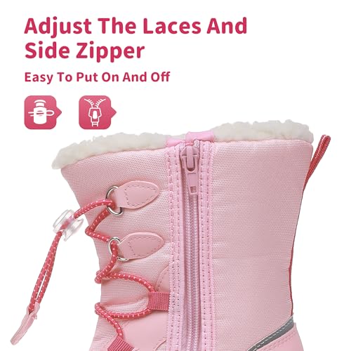 Blikcon Boys Girls Snow Boots Water-Resistant Slip Resistant Warm Winter Shoes (Toddler/Little Kid/Big Kid)3