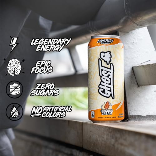 Ghost Energy Drink - 12-Pack, Orange Cream, 16Oz Cans - Energy & Focus & No Artificial Colors - 200Mg Of Natural Caffeine, L-Carnitine & Taurine - Gluten-Free & Vegan thumb #3