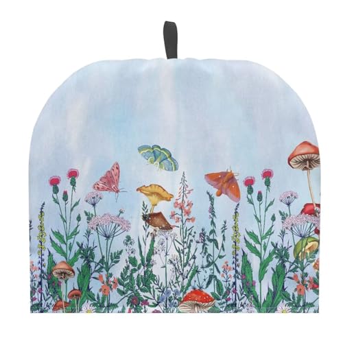 Rweroyiu Meadow Mushroom Tea Cosy for Teapot Cotton Teapot Warmer Insulating Tea Cozy Custom Prints Teapot Cover for Kitchen Home Decorative Keep Warm Tea Pot Decor Pack of 1