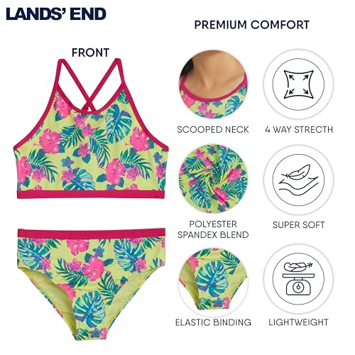 Image of Lands' End Girls' Swim UPF 50+ Adjustable Strap Bikini Set