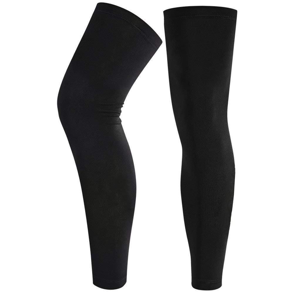 Genouillères De Compression Longues - 1 Paire, Taille L/XL, Lycra/spandex, Pour Sport, Soutien Et Réchauffement