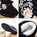 GHAKKE Women's Plush Flower Embroidered Shoes Winter Warm Short Boots Fashion Internal Height Increase Short Boots Chinese Ancient Style Hanfu Shoes(Black,7.5)