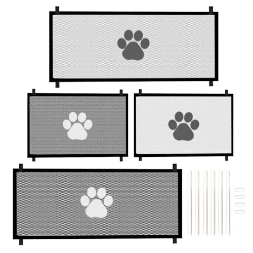 Cancello Per Cani Per Scale - Recinto Retrattile Per Cani Per Interni, Ampio Cancello Per Animali Domestici, Cancello Pieghevole Per Animali Domestici | Cancello Per Cani In Rete | Rete Per Recinzione