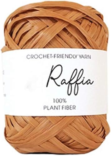 Miniatura 1 de Clisil - Ovillo de rafia de fibra natural, 1.41 oz, 80 yardas, hilo de rafia, para tejer a mano