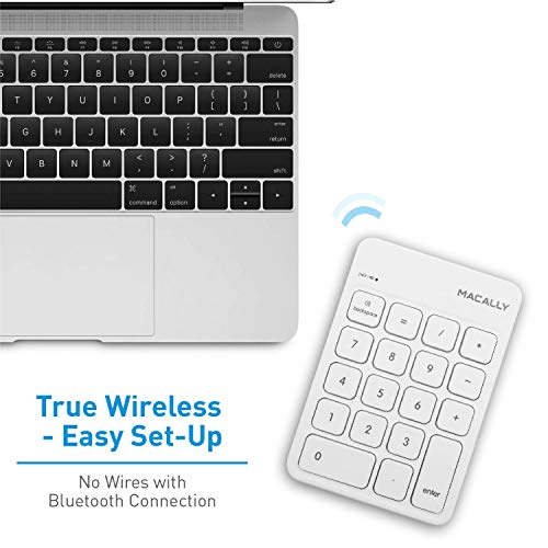 Macally Wireless Bluetooth Numeric Keypad and Wireless Bluetooth Mouse for Mac and PC, Calculate Efficiently