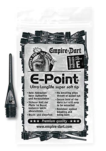 Empire Dart Puntas de dardos blandos - E-Point - 1/4' - largo - negro - 100 unidades Cover