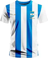 Camisa De Time Argentina Azul E Branca Dry Fit Masculina