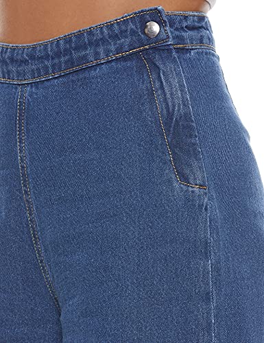 Image of AKA CHIC Women Wide Leg High Rise Cotton Non Stretchable Jeans