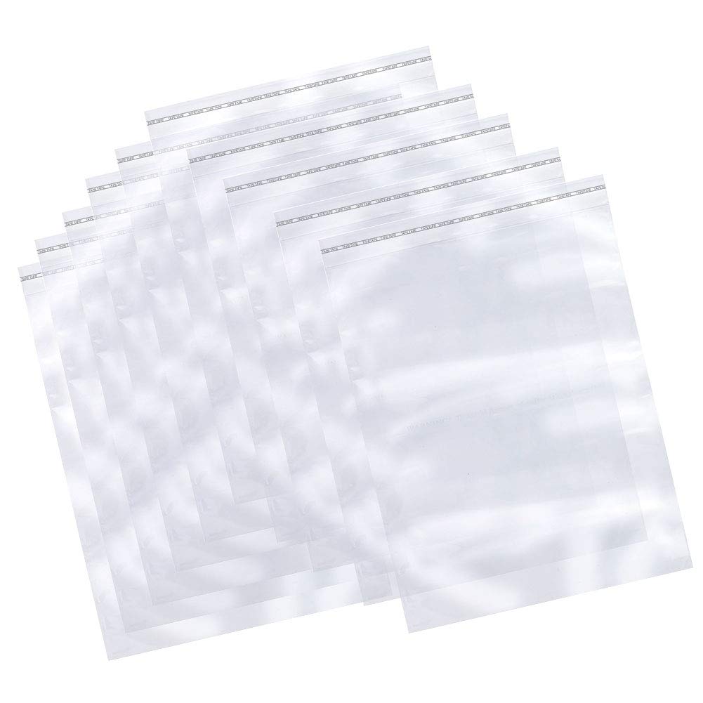 The Elixir Packaging6 x 9 inch 1.5Mil Clear Self Adhesive Resealable Reclosable Sealing Plastic Bags - Pack of 100