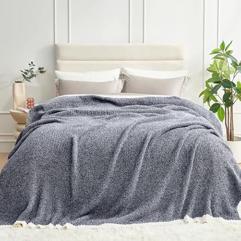 Snuggle Sac Ultra Soft Feather Yarn Throw Blanket Cover