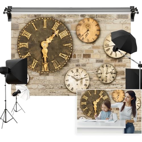 Fondo Fotográfico Vintage Reloj Oro 6x4ft Poliéster miniatura 1