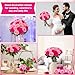 Ovveroche 24 Pcs Hot Pink, Light Pink Rose Artificial Flowers with Long Stem Real Touch Silk Roses Bulk for Wedding, Party, Table Centerpieces Bouquet, Bridal, Home Decor