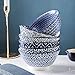 Selamica Blue and White Porcelain 20oz Cereal Bowl Set - Set of 6, 6 inch Soup Bowls, Ceramic bowls for Cereal, Soup, Salad and Pasta, Vintage Blue