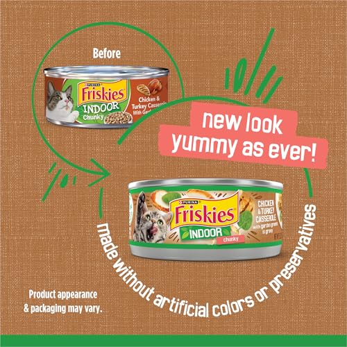 Purina Friskies Indoor Cat Food, Chunky Chicken & Turkey, (24) 5.5 oz Cans - image 2