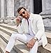 COOFANDY Men Stretch Knitted Blazer Jacket Slim Fit Fashion Wedding Sport Coats White