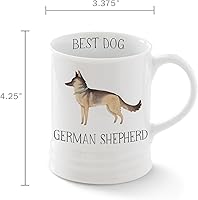 Vista 3 de Fringe Studio German Shepherd - Taza de cerámica, 12 onzas, color blanco