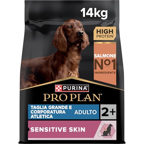 PURINA PRO PLAN Sensitive Skin Large Athletic Crocchette per Cani Adulti con Pesce Sacco da 14kg