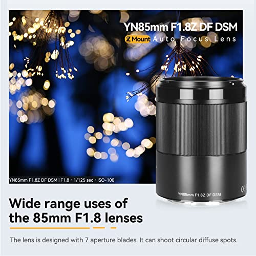 Yongnuo YN85MM F1.8Z DF DSM Objektiv, Vollbild-Autofokus, mittleres Teleobjektiv, für Nikon Z-Mount spiegellose Kameras – Bild 5