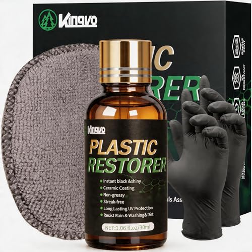 Plastic Restorer for Cars, Black Trim Restorer Car Plastic Restorers Black Crystal Coating for Automotive Parts Vehicles Interior Scratch Remover Shiny Car Stuff,30ML