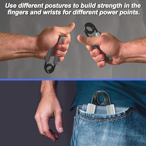Image of Proberos 50-350lbs Adjustable Hand Grip Strengtheners Set 7-in-1 Hand, Wrist & Forearm Strengthener with Aviation Aluminum Alloy Build, Foam Overgrips for Comfort, Portable for Gym, Office & Travel