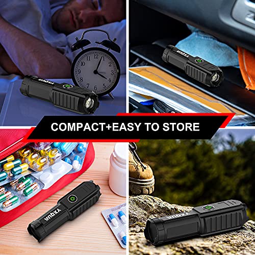 Yxqua 2 Pack Usb Rechargeable Flashlight - Small & Bright Led Mini Flashlights, High Lumens, 4 Modes, Zoomable, The Size Of Pocket Gifts For Kids #TOP6