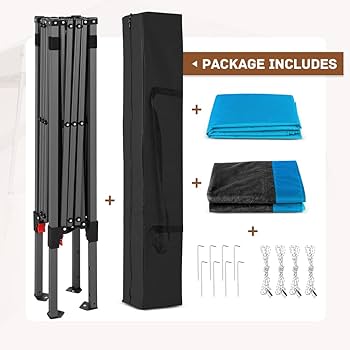 COOS BAY 10 Ft. X 10 Ft. Brown Patio Outdoor Instant Slant Leg Pop-up