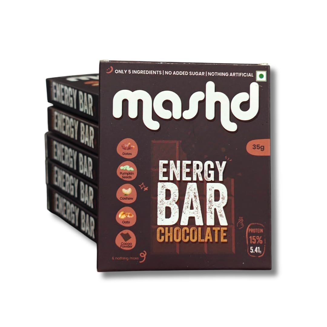 Mashd - Energy Bars - All in One (Pack of 6) | Zero Artifical Ingredients | 5 Ingredient Whole Food Bar | Date Sweetend | No Artificial Sweeteners | Natural Pre-Workout & Office Snack | Six Different Bars — Amazon image 9