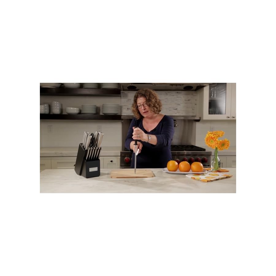 Cuisinart-C77SS-17P-17-Piece-Artiste-Collection-Cutlery-Knife-Block-Set-Stainless-Steel CUISINART Block Knife Set, 17pc Cutlery Knife Set with Steel Blades for Precise Cutting, Lightweight, Stainless Steel, Durable & Dishwasher Safe, C77SS-17P