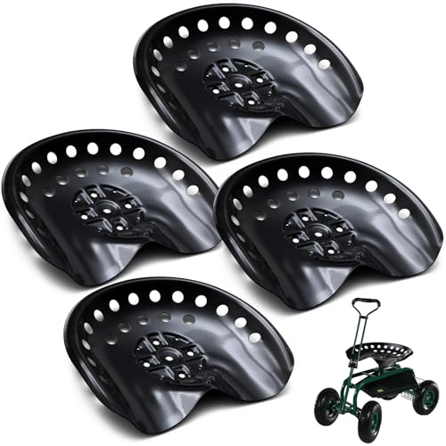 Image of MorningRo 4 Pcs Metal Tractor Seat Vintage Tractor Seat for Lawnmower, Forklift, Farm, Home or Bar Stool (Black)