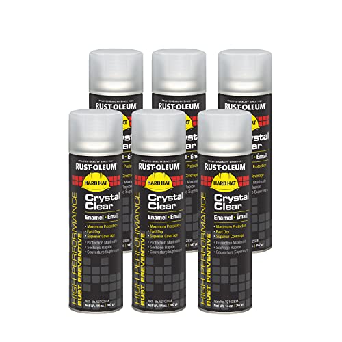 Rust-Oleum V2102838 High Performance V2100 System Rust Preventive Enamel Spray Paint, 20 fl. oz. container, 15 oz. fill,, Crystal Clear, 6-Pack