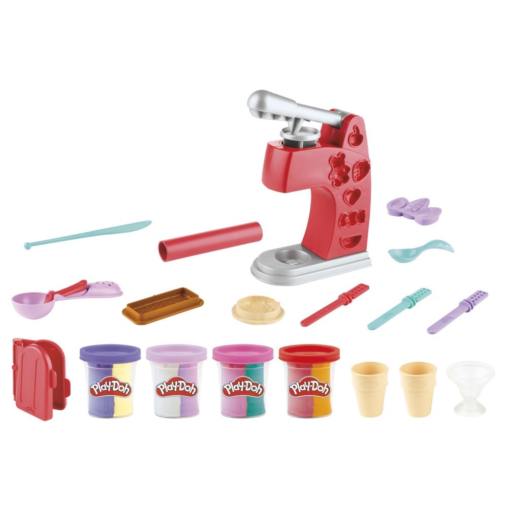 Play-Doh Glaces Fantastiques - Magical Frozen Treats Playset - 4 Pots de Couleurs Doubles