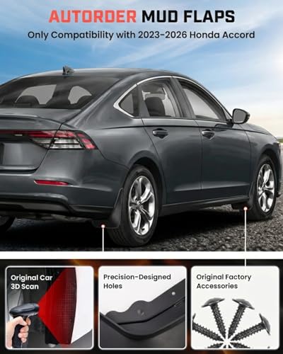 Image of Autorder Mud Flaps Splash Guards for 2023-2025 2026 Honda Accord Accessories Mudflap Fender Flares Front and Rear Mud Guard Set 4Pcs