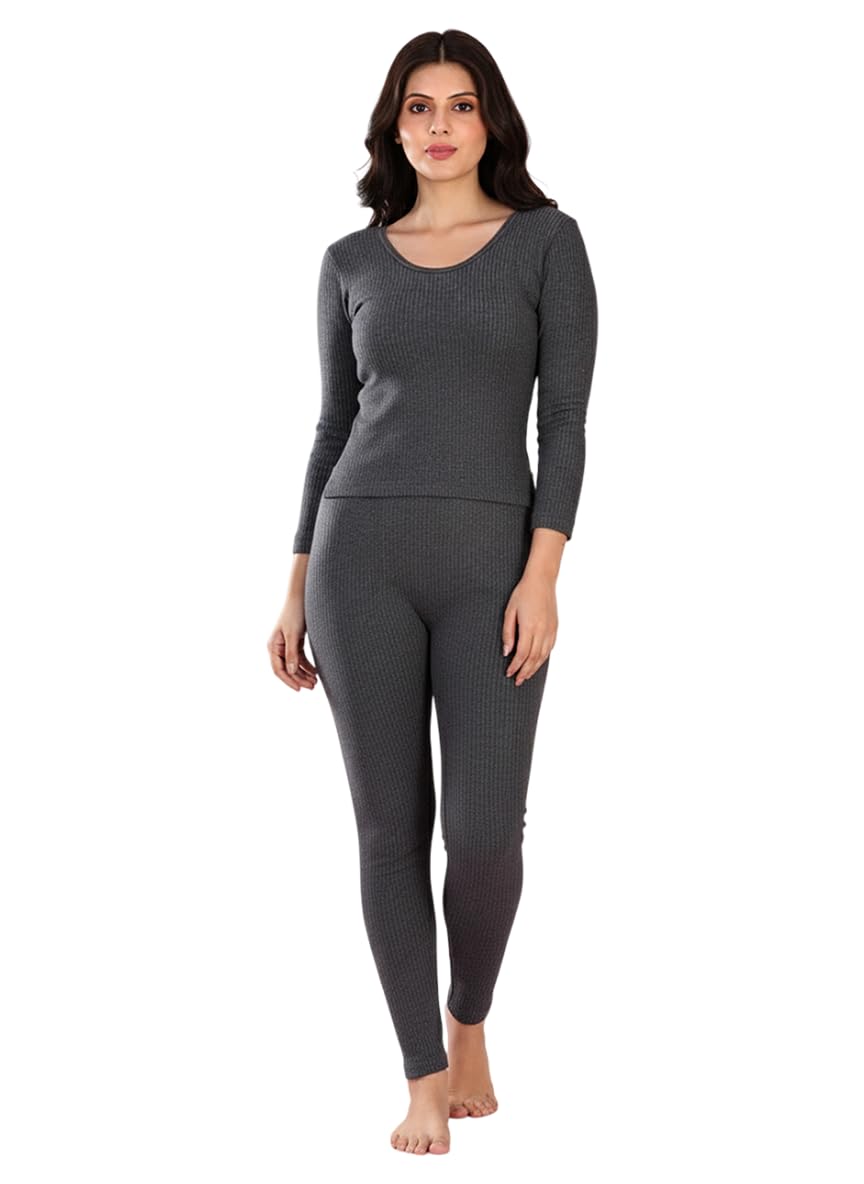 Women’s Thermal Innerwear Set | Short Top & Bottom | Full Sleeves Round Neck Winter Wear