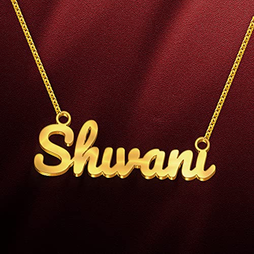 Image of Shivani Cursive Gold & Silver Name Pendant Necklace, Best Jewelry Gift for Girls.