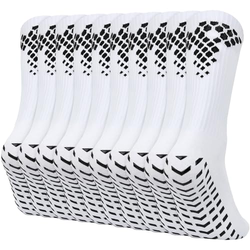 Dee Plus Calzini Antiscivolo, Antiscivolo-Calze da Calcio, Donna Uomo Sportive Antiscivolo ABS di Cotone, Cuscinetti in Gomma, per Calcio Corsa Bici Ciclismo Escursionismo Basket Yoga hockey (Arancia