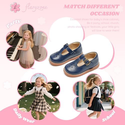 Image of Flaryzone Toddler Little Girl Mary Jane School Uniform Oxfords Flat Dress Shoes