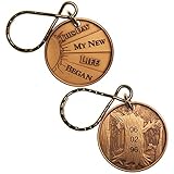 HPRS Personalized Custom Engraved Key Ring Bronze AA (Alcoholics Anonymous)-Sober-Sobriety-Medallion-Chip-Token (My New Life Began)