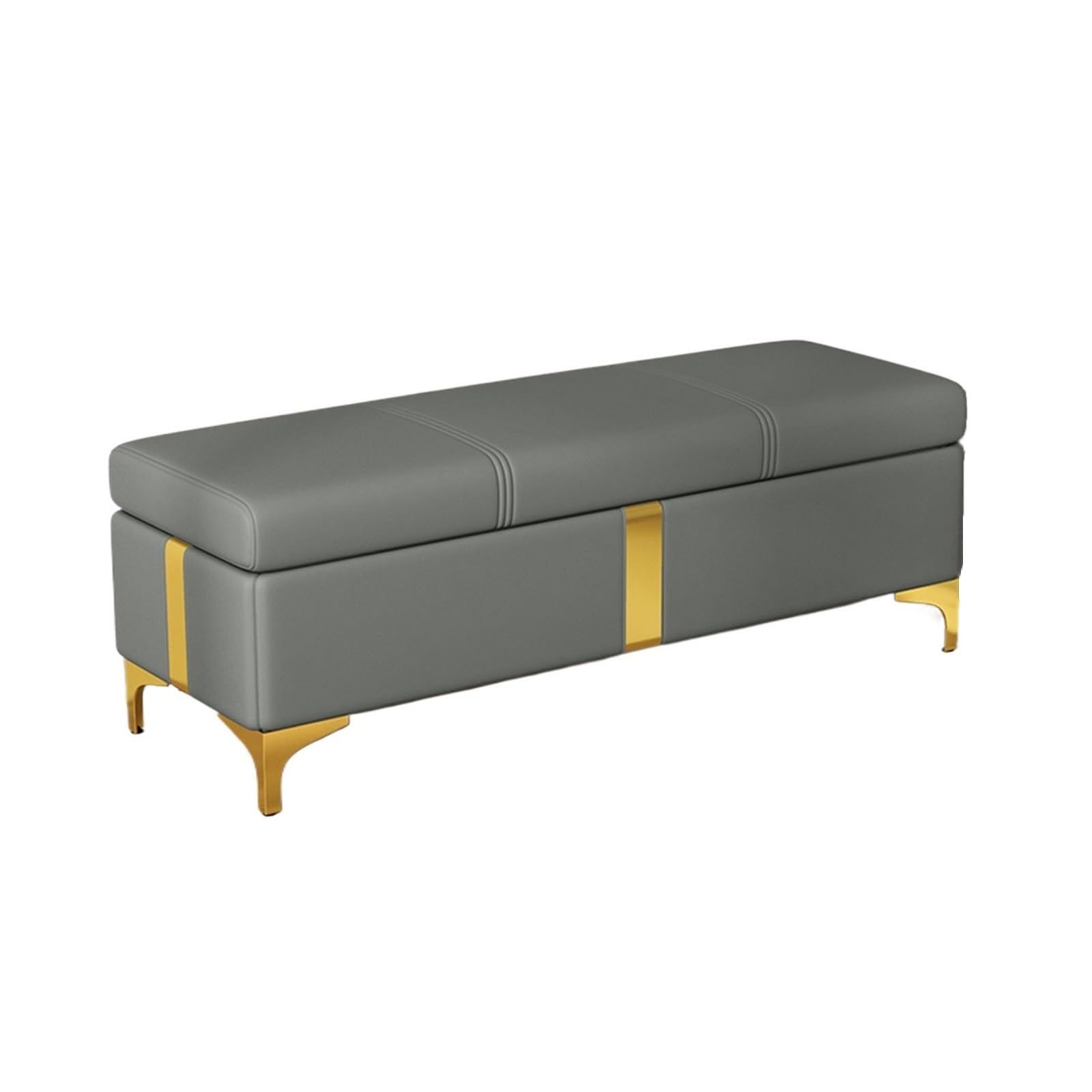 Ławka do łóżka Sypialnia Ławka do przechowywania Koniec łóżka Skórzana sofa Siedzisko przy oknie Kominek Przechowywanie zabawek(Grijs,120 * 40 * 45cm)