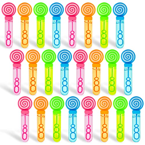 JOYIN 24 Pack Mini Bubble Wands for Themed Birthday Wedding Bubble Maker Toys for Kids Summer Gifts Bubbles Fun Toys