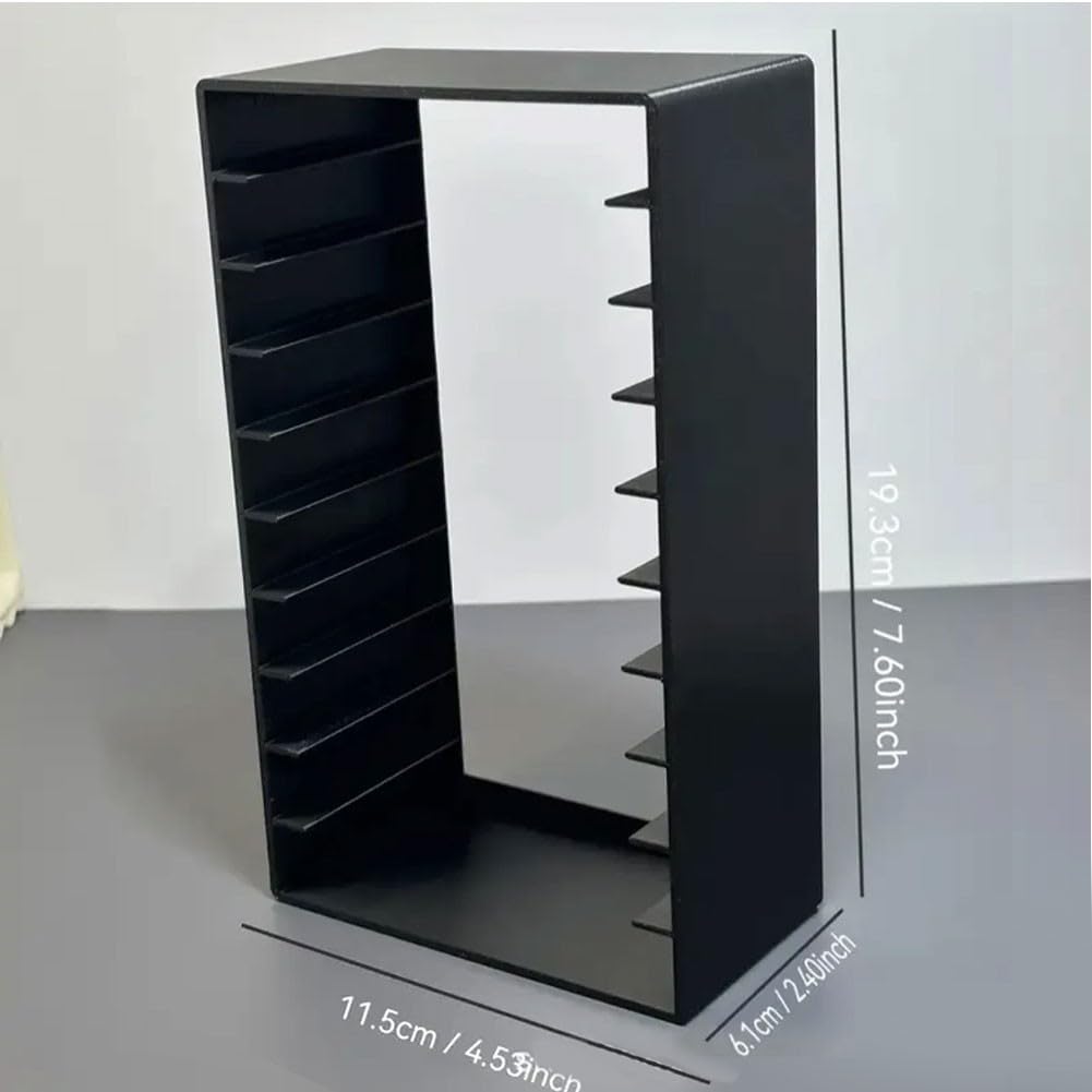 Organiseur de cassette à fermeture magnétique rétro pour ranger 10 bandes verticales, design compact assurant un rangement sûr et une identification rapide de la collection audio (placement vertical)