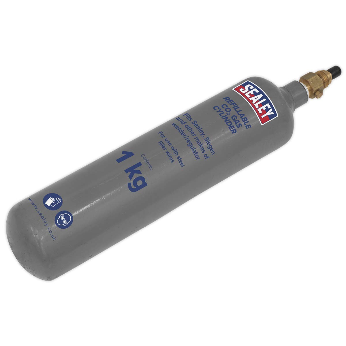 Sealey CO2/1KG Gas Cylinder Refillable Carbon Dioxide 1000G