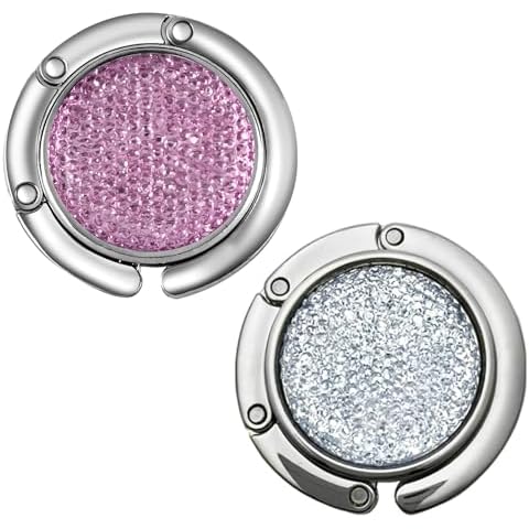 Nyicey Christmas Gift,Purse Hook Foldable - Folding Handbag Table Hanger-Bag Hanger Collection-Desk Hooks for Purse (Pink+White) Cover