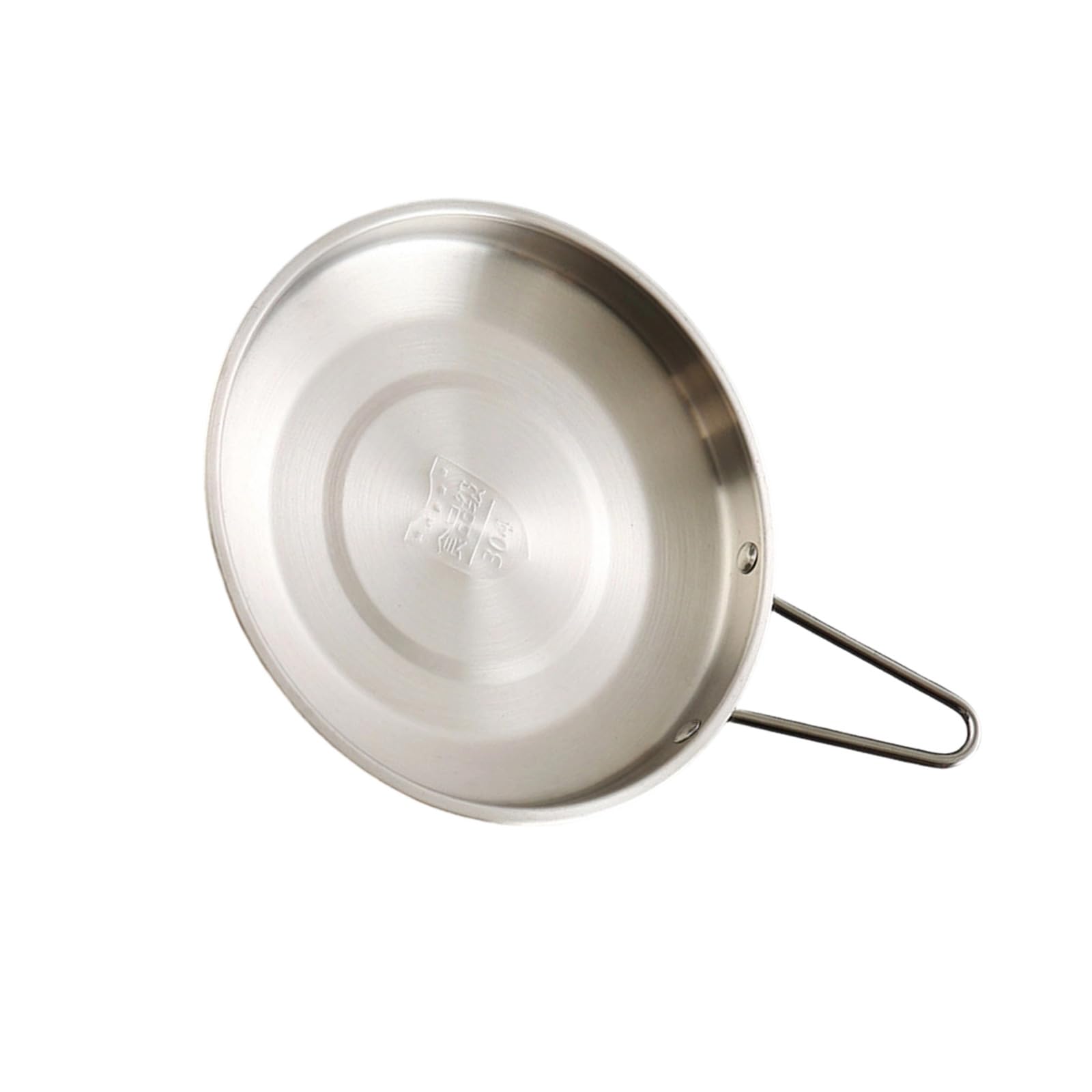 Elnwnnkc Stainless Steel Snacks Plate with Handle Round Tray Ideal Picnics Easy Carry Dining Plate